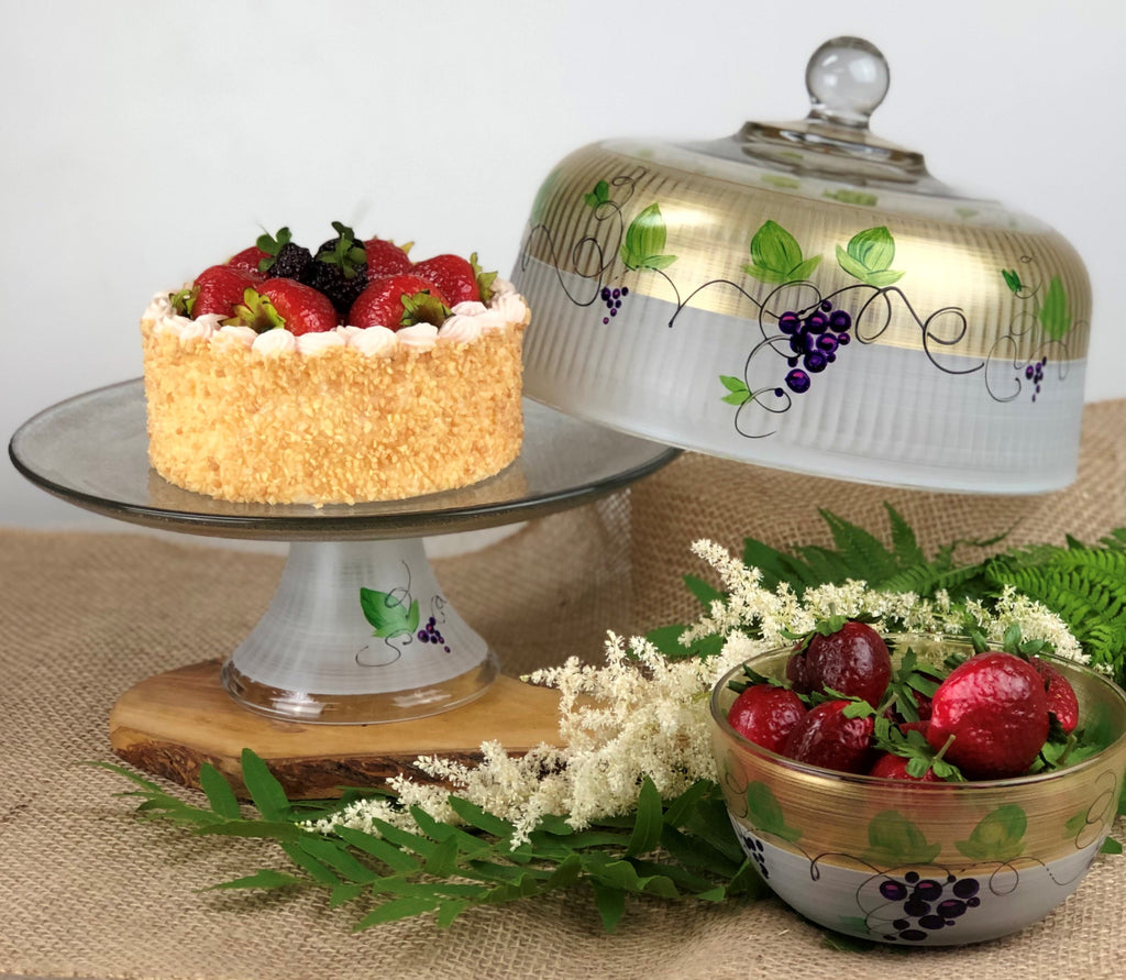 Napa Grapes n' Vines Cake Dome - Golden Hill Studio